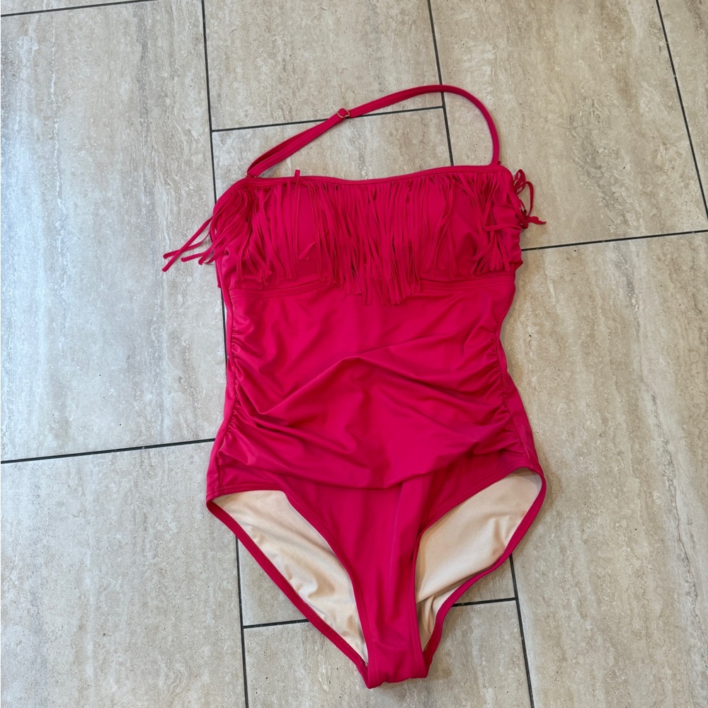 Swimsuits For All Fuchsia Halter One-Piece w/ Removable Strap